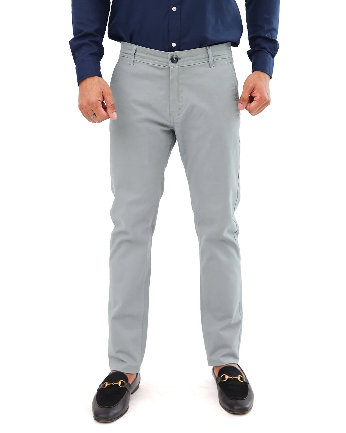 GREY Slim Fit Cotton Dress Pant